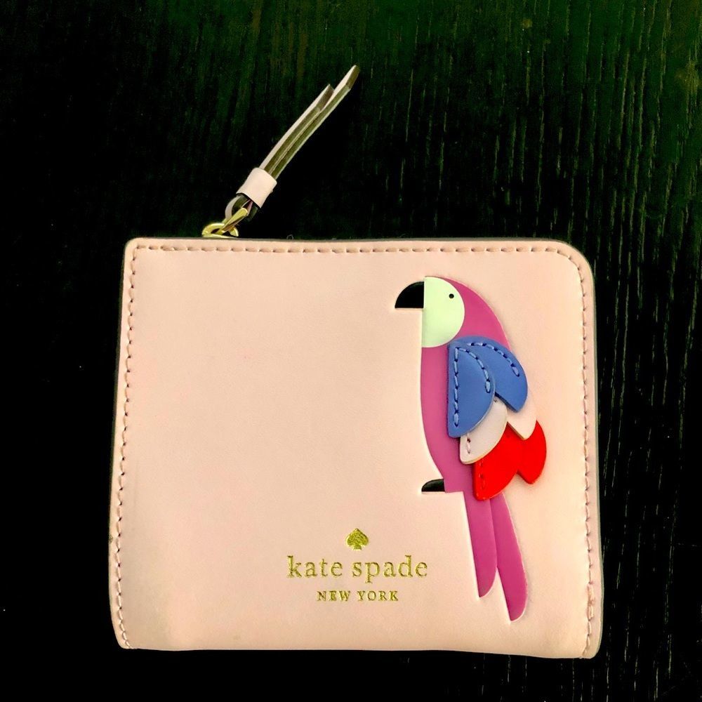 Kate Spade small, pink “Flock Party” wallet.